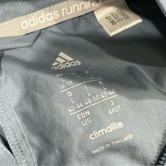 Adidas Running climalite Long Sleeve Zip Jacket Gray Blue Size Large - Picture 5 of 12